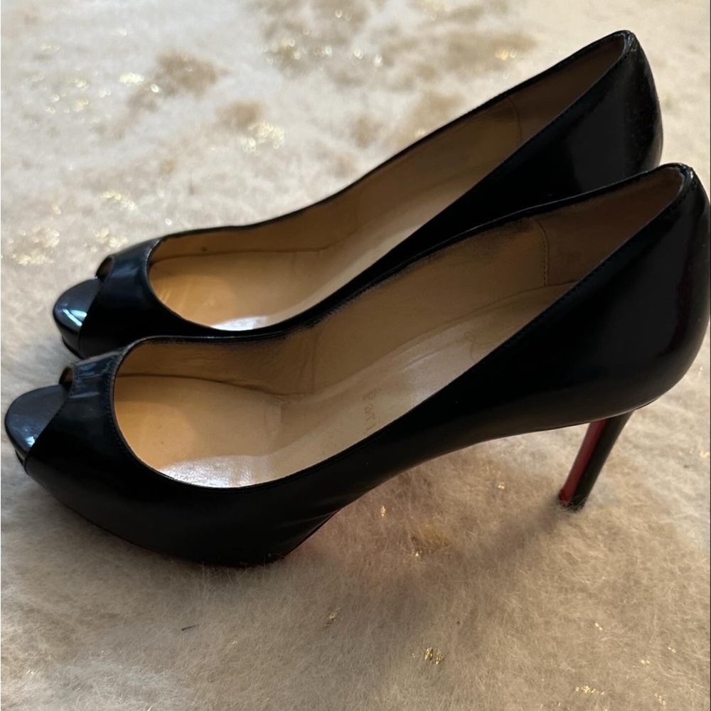 🔆SOLD🔆 Christian Louboutin patent peep toe pumps